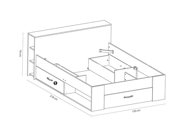 Giường Ngủ 1m6 X 2m Gỗ Công Nghiệp Mdf Fhgncn334 (3)
